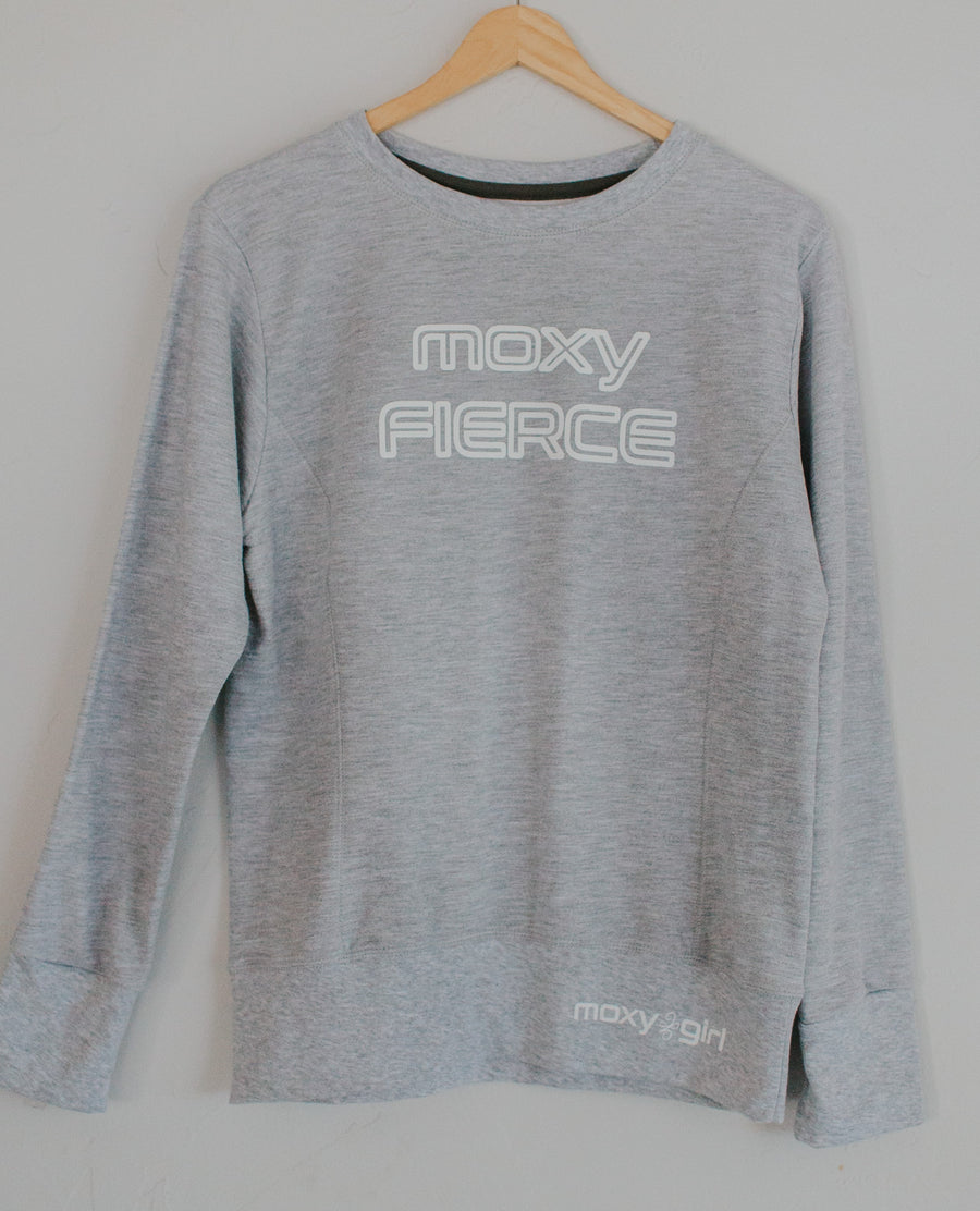 Moxy Fierce Heather Grey Pull Over Sweatshirt