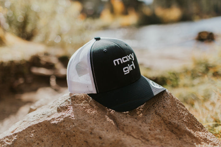 Black/White Moxy Girl Trucker Hat